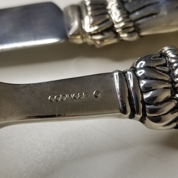 Godinger Silver Plated Santa Cake Knife Cake Server Set - Picture 6 of 12
